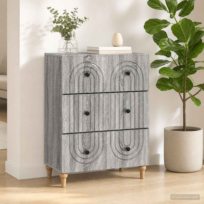 vidaXL Drawer Cabinet Grey Sonoma 66 x 34.5 x 90 cm Engineered Wood