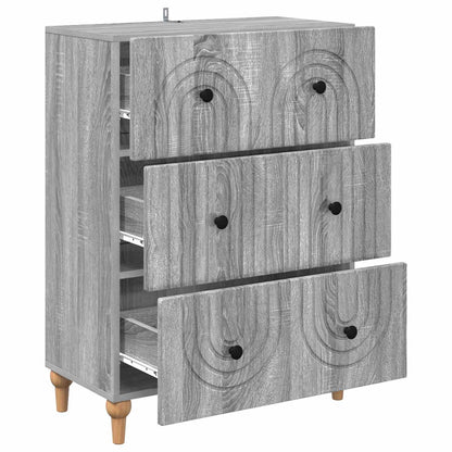 vidaXL Drawer Cabinet Grey Sonoma 66 x 34.5 x 90 cm Engineered Wood