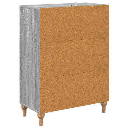 vidaXL Drawer Cabinet Grey Sonoma 66 x 34.5 x 90 cm Engineered Wood