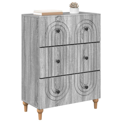 vidaXL Drawer Cabinet Grey Sonoma 66 x 34.5 x 90 cm Engineered Wood
