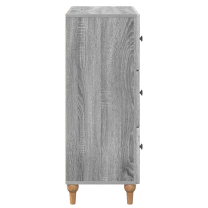 vidaXL Drawer Cabinet Grey Sonoma 66 x 34.5 x 90 cm Engineered Wood