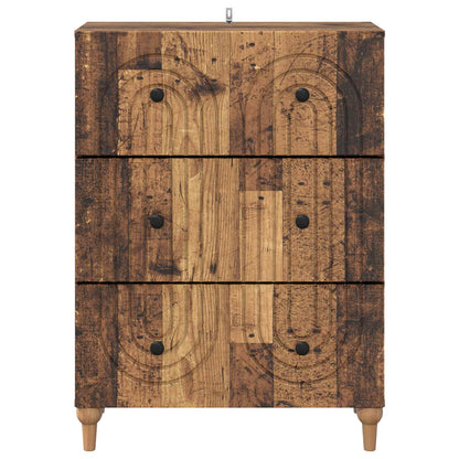 vidaXL Drawer Cabinet Old Wood 66 x 34.5 x 90 cm Engineered Wood