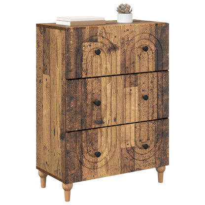 vidaXL Drawer Cabinet Old Wood 66 x 34.5 x 90 cm Engineered Wood