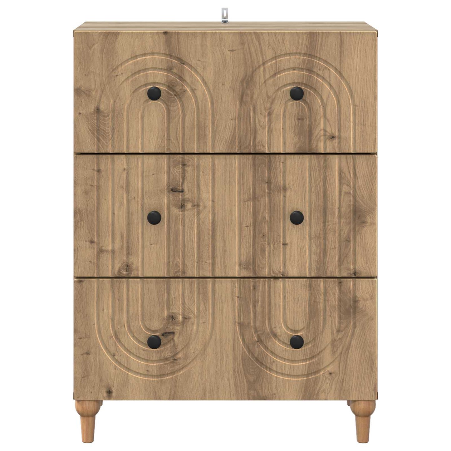 vidaXL Drawer Cabinet 66 x 34.5 x 90 cm Engineered Wood Artisan Oak