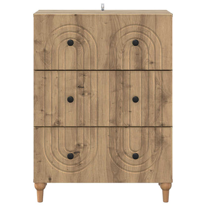 vidaXL Drawer Cabinet 66 x 34.5 x 90 cm Engineered Wood Artisan Oak