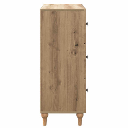 vidaXL Drawer Cabinet 66 x 34.5 x 90 cm Engineered Wood Artisan Oak