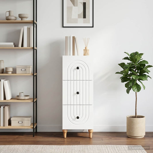 vidaXL Drawer Cabinet White 33 x 34.5 x 90 cm Engineered Wood