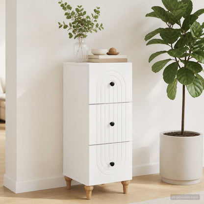 vidaXL Drawer Cabinet White 33 x 34.5 x 90 cm Engineered Wood