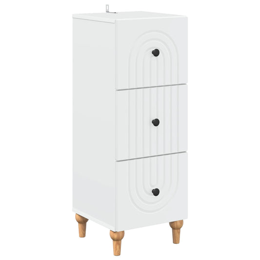 vidaXL Drawer Cabinet White 33 x 34.5 x 90 cm Engineered Wood