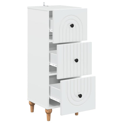 vidaXL Drawer Cabinet White 33 x 34.5 x 90 cm Engineered Wood