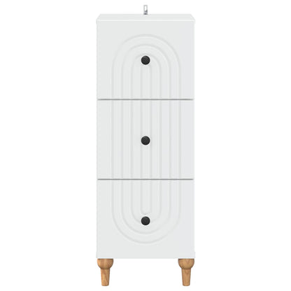 vidaXL Drawer Cabinet White 33 x 34.5 x 90 cm Engineered Wood