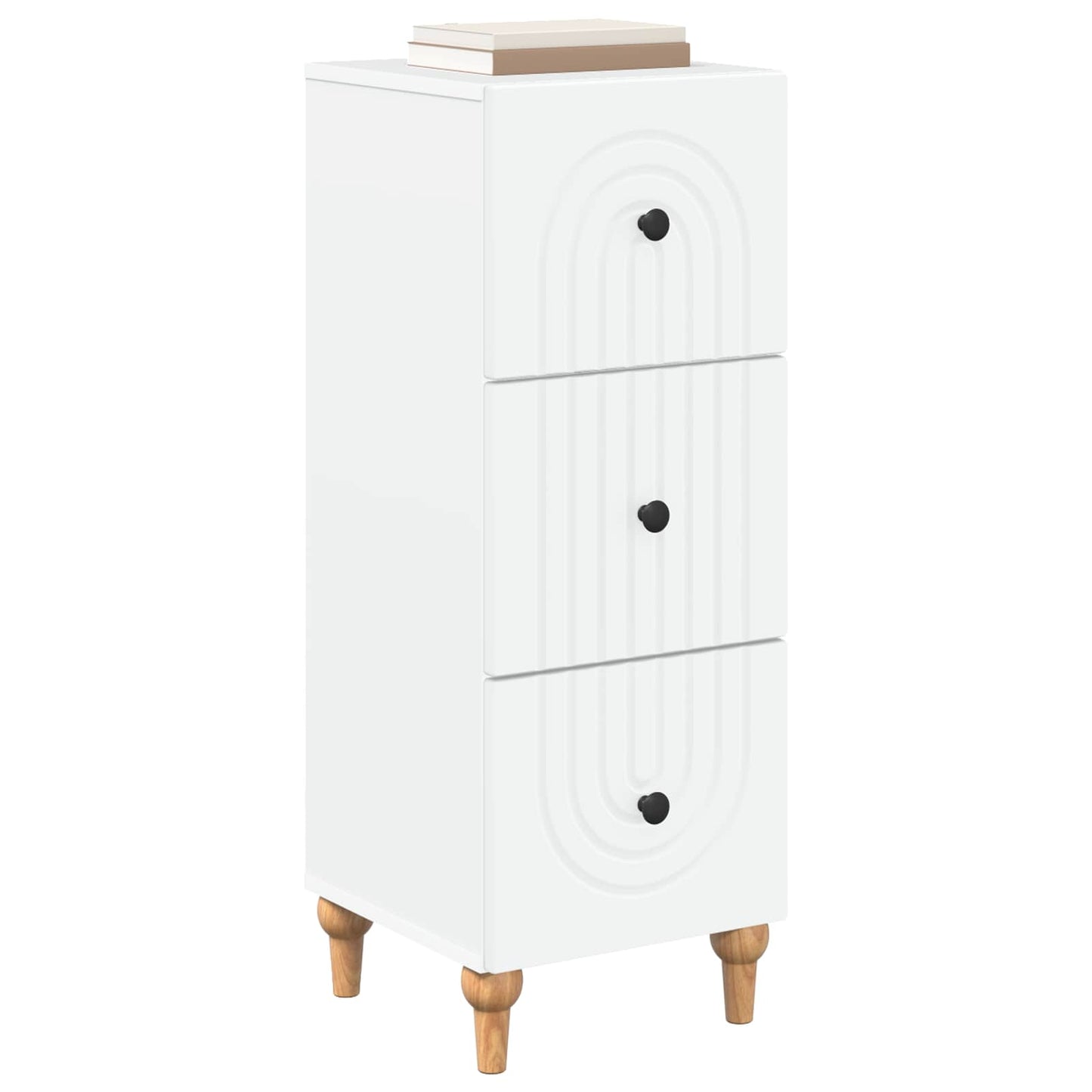 vidaXL Drawer Cabinet White 33 x 34.5 x 90 cm Engineered Wood