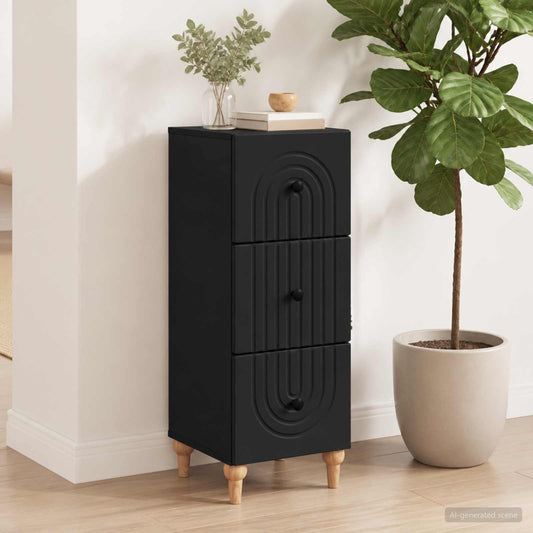 vidaXL Drawer Cabinet Black 33 x 34.5 x 90 cm Engineered Wood