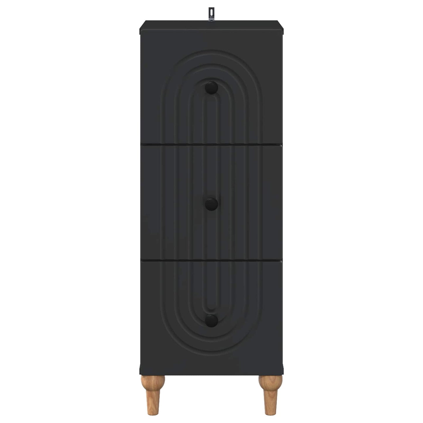 vidaXL Drawer Cabinet Black 33 x 34.5 x 90 cm Engineered Wood