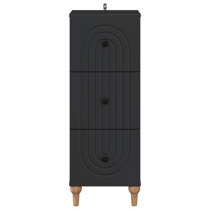 vidaXL Drawer Cabinet Black 33 x 34.5 x 90 cm Engineered Wood