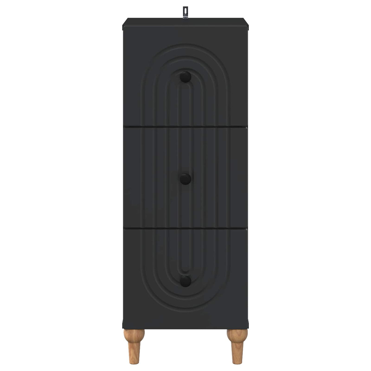 vidaXL Drawer Cabinet 33 x 34.5 x 90 cm Engineered Wood Black