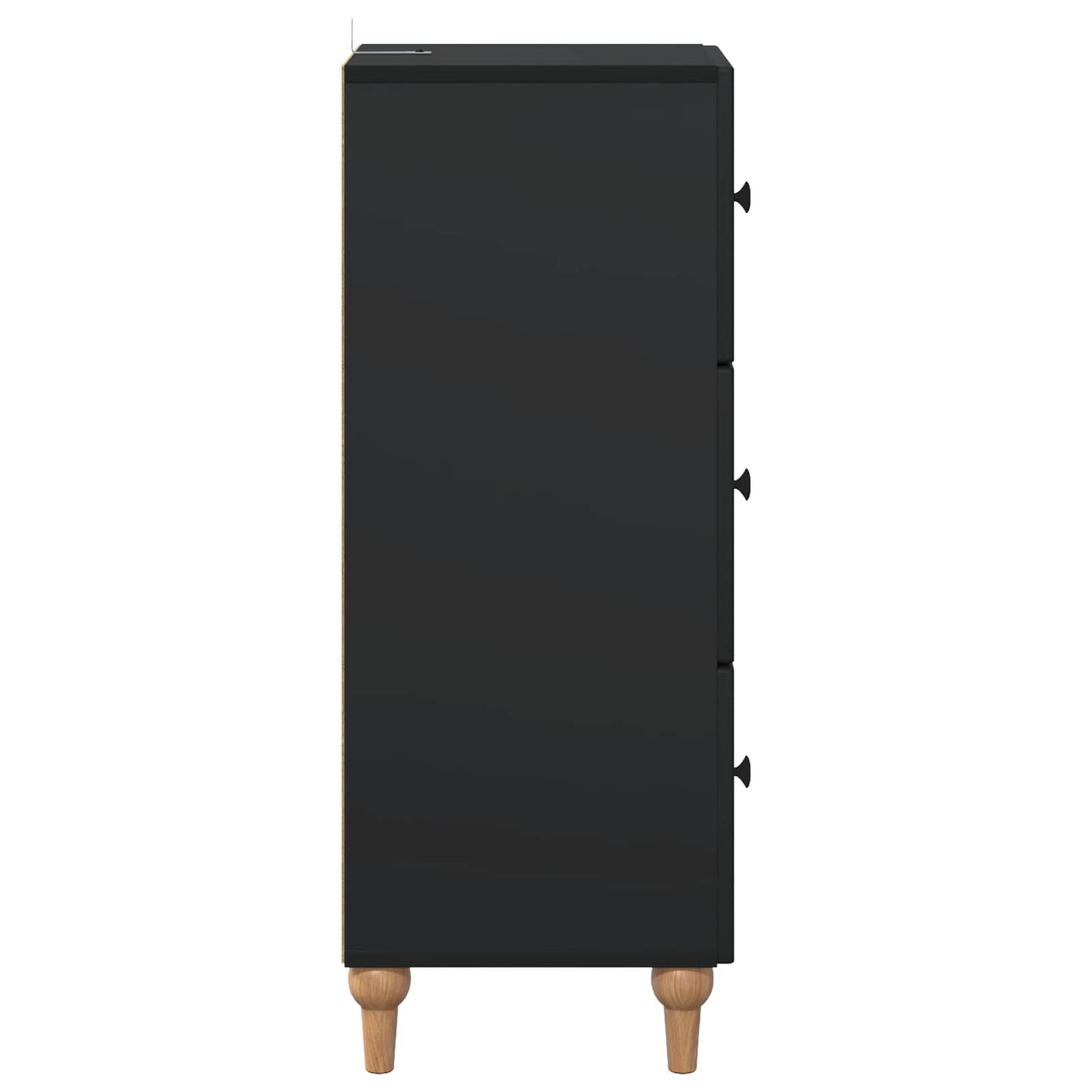 vidaXL Drawer Cabinet Black 33 x 34.5 x 90 cm Engineered Wood
