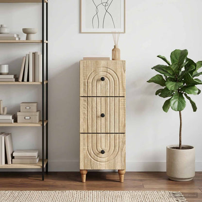 vidaXL Drawer Cabinet Sonoma Oak 33 x 34.5 x 90 cm Engineered Wood