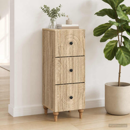 vidaXL Drawer Cabinet Sonoma Oak 33 x 34.5 x 90 cm Engineered Wood