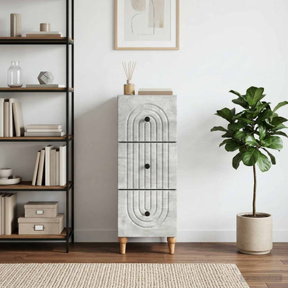 vidaXL Drawer Cabinet Concrete Grey 33 x 34.5 x 90 cm Engineered Wood