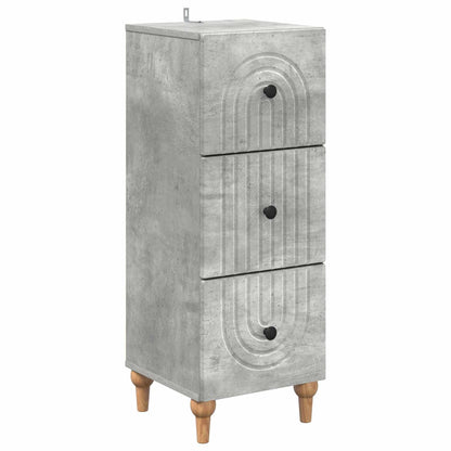 vidaXL Drawer Cabinet Concrete Grey 33 x 34.5 x 90 cm Engineered Wood