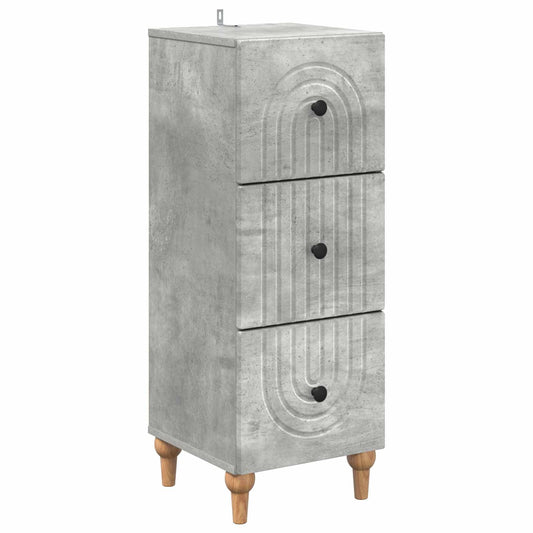 vidaXL Drawer Cabinet Concrete Grey 33 x 34.5 x 90 cm Engineered Wood