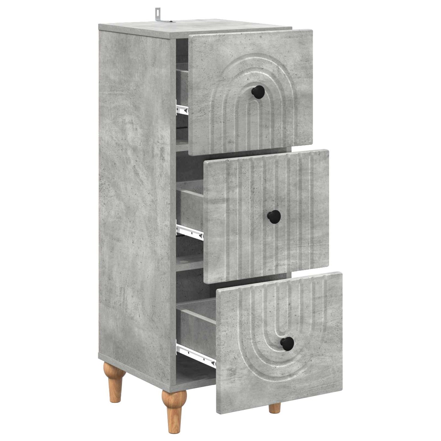 vidaXL Drawer Cabinet Concrete Grey 33 x 34.5 x 90 cm Engineered Wood