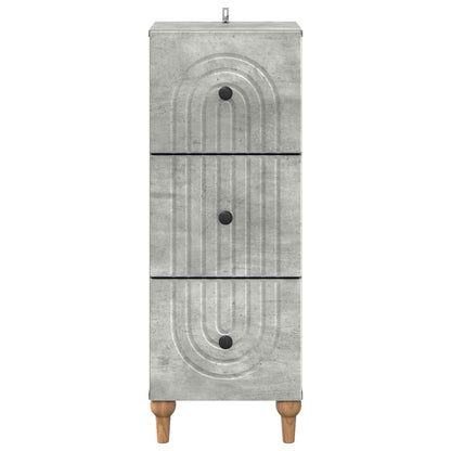 vidaXL Drawer Cabinet Concrete Grey 33 x 34.5 x 90 cm Engineered Wood