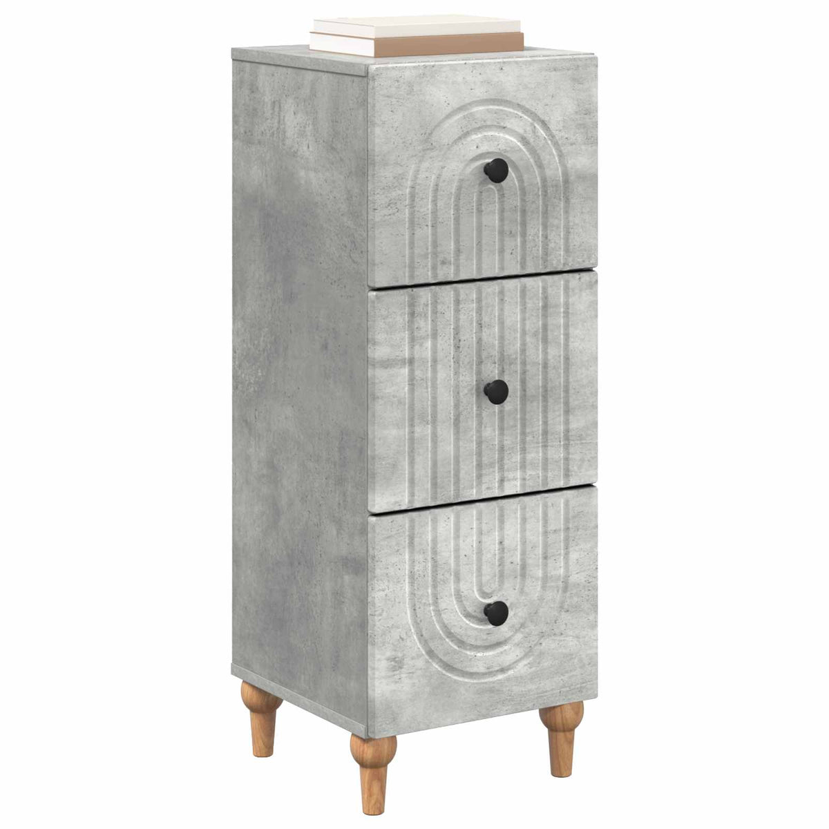 vidaXL Drawer Cabinet 33 x 34.5 x 90 cm Engineered Wood Concrete Grey