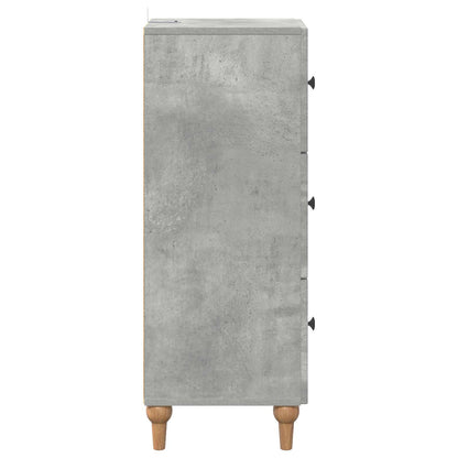 vidaXL Drawer Cabinet Concrete Grey 33 x 34.5 x 90 cm Engineered Wood