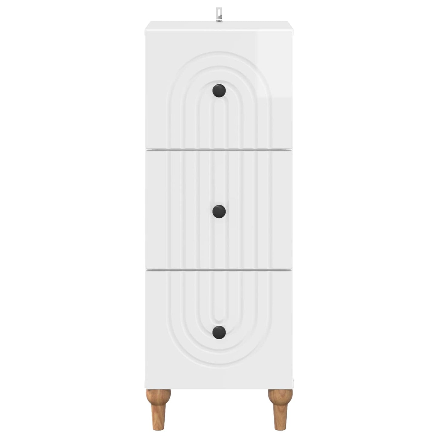 vidaXL Drawer Cabinet High Gloss White 33 x 34.5 x 90 cm