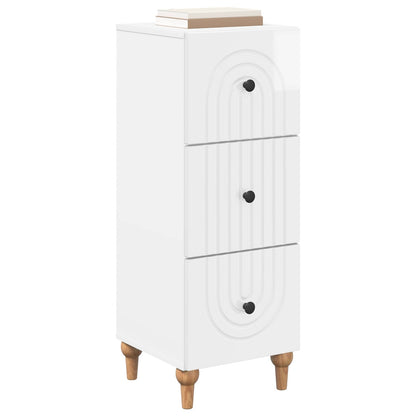 vidaXL Drawer Cabinet High Gloss White 33 x 34.5 x 90 cm