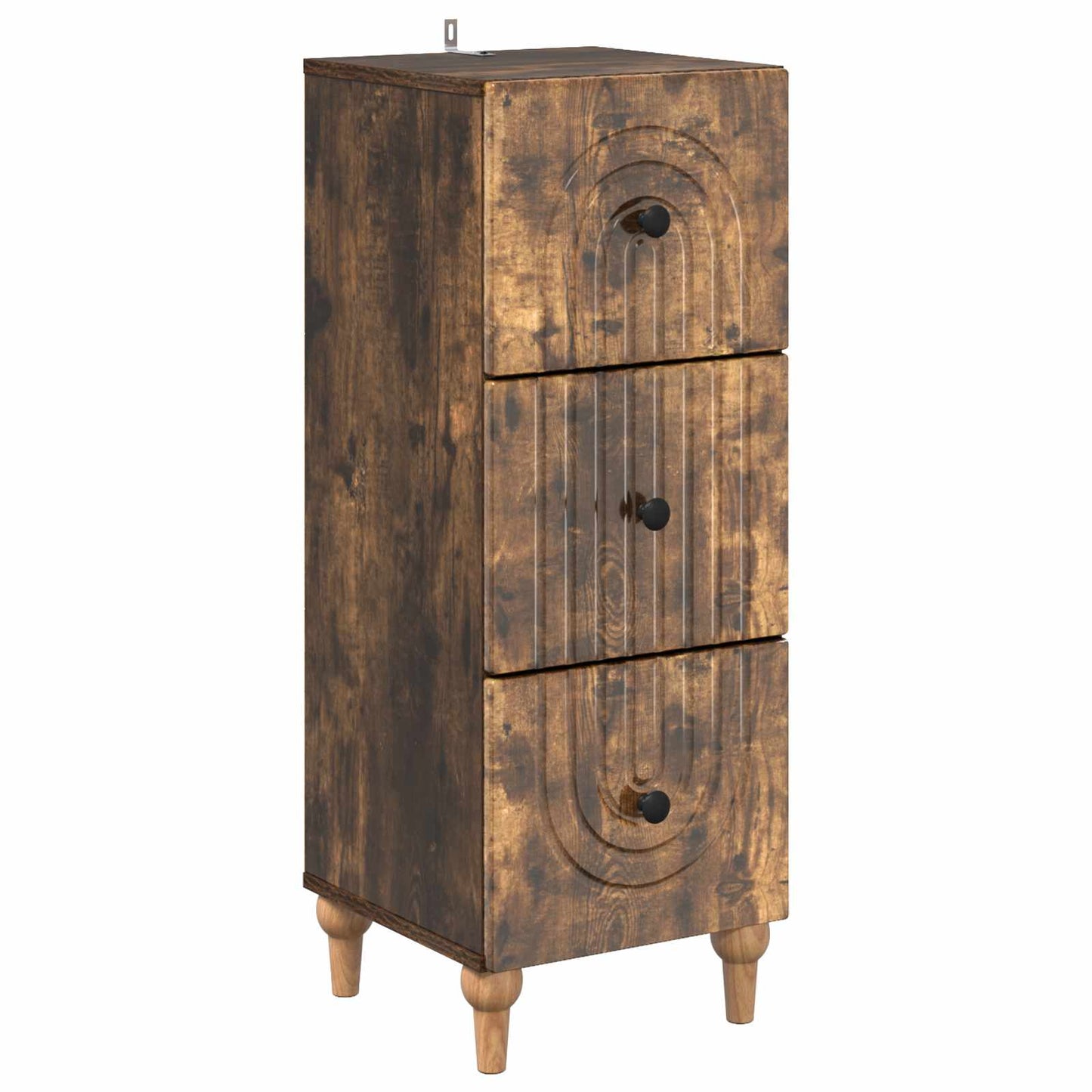 vidaXL Drawer Cabinet Smoked Oak 33 x 34.5 x 90 cm Engineered Wood