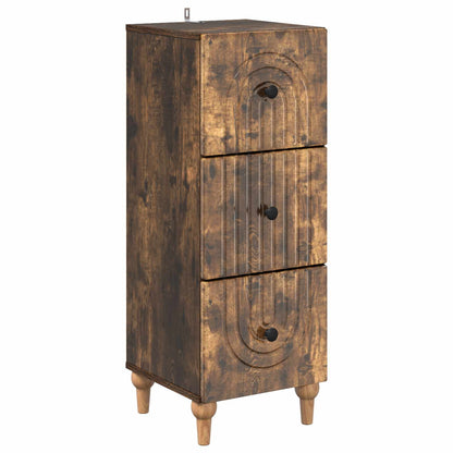 vidaXL Drawer Cabinet Smoked Oak 33 x 34.5 x 90 cm Engineered Wood