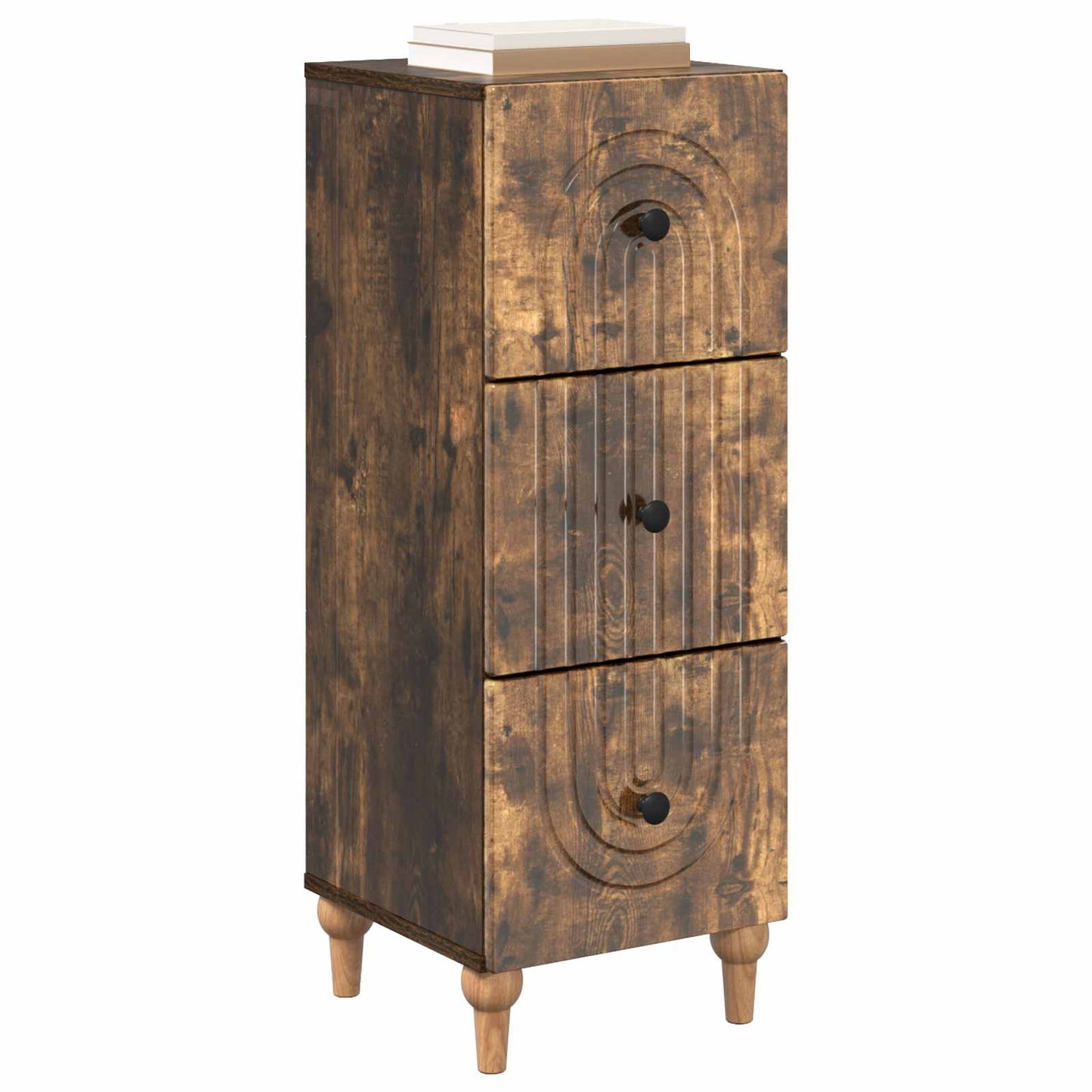 vidaXL Drawer Cabinet Smoked Oak 33 x 34.5 x 90 cm Engineered Wood