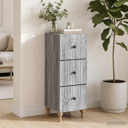 vidaXL Drawer Cabinet Grey Sonoma 33 x 34.5 x 90 cm Engineered Wood