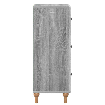 vidaXL Drawer Cabinet Grey Sonoma 33 x 34.5 x 90 cm Engineered Wood