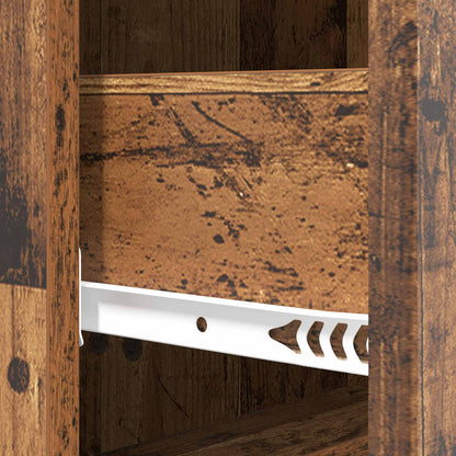 vidaXL Drawer Cabinet Old Wood 33 x 34.5 x 90 cm Engineered Wood