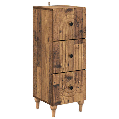 vidaXL Drawer Cabinet 33 x 34.5 x 90 cm Engineered Wood Old Wood