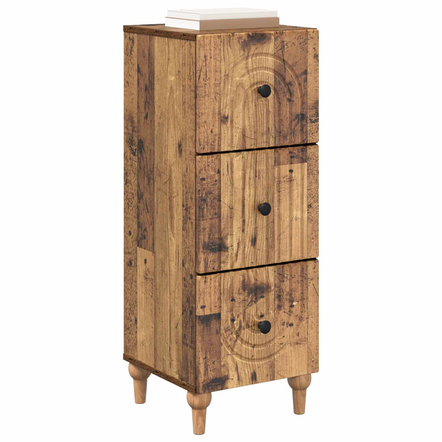 vidaXL Drawer Cabinet Old Wood 33 x 34.5 x 90 cm Engineered Wood