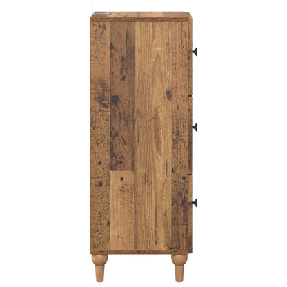 vidaXL Drawer Cabinet Old Wood 33 x 34.5 x 90 cm Engineered Wood