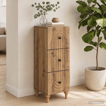 vidaXL Drawer Cabinet 33 x 34.5 x 90 cm Engineered Wood Artisan Oak