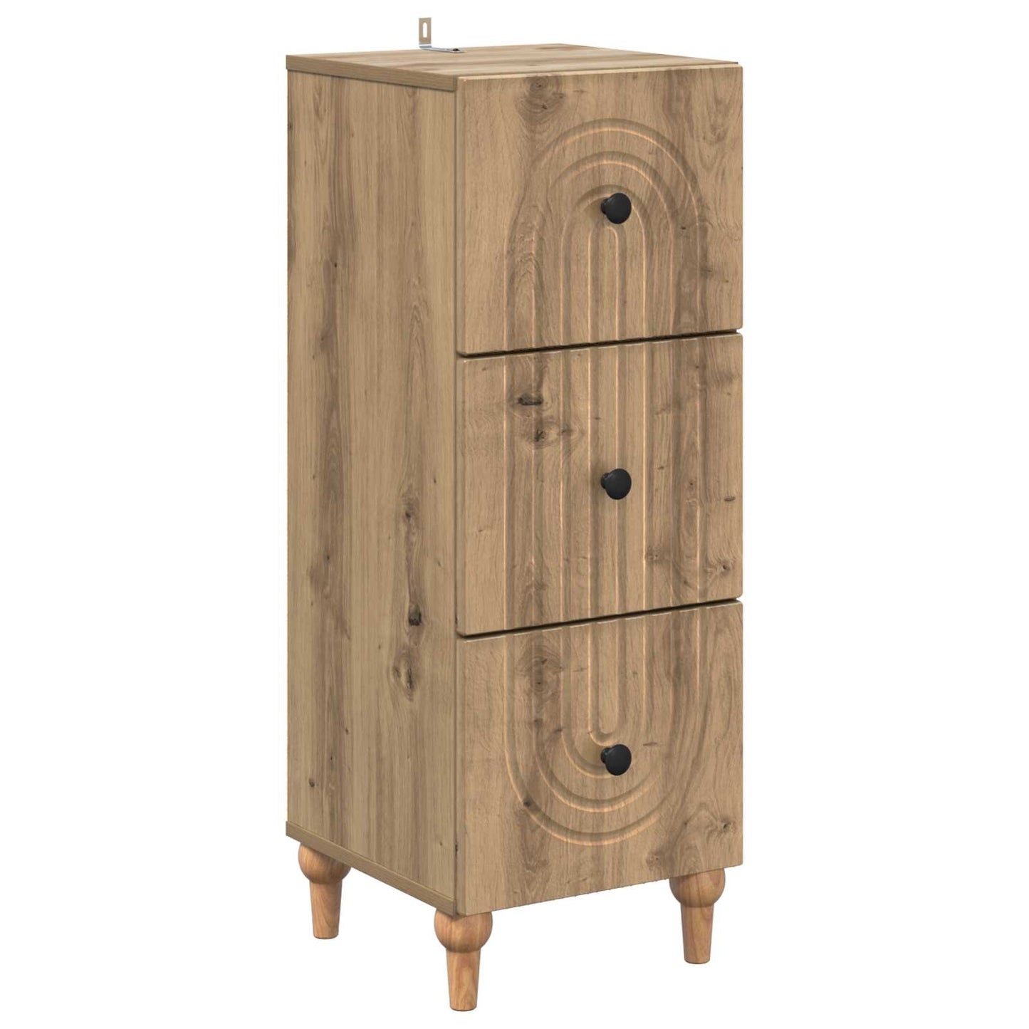 vidaXL Drawer Cabinet 33 x 34.5 x 90 cm Engineered Wood Artisan Oak
