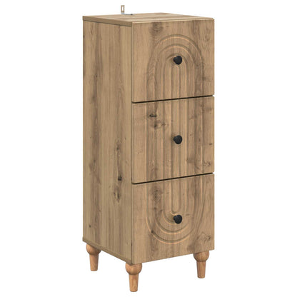 vidaXL Drawer Cabinet 33 x 34.5 x 90 cm Engineered Wood Artisan Oak