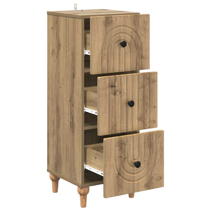 vidaXL Drawer Cabinet 33 x 34.5 x 90 cm Engineered Wood Artisan Oak