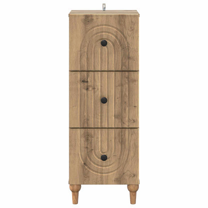 vidaXL Drawer Cabinet 33 x 34.5 x 90 cm Engineered Wood Artisan Oak