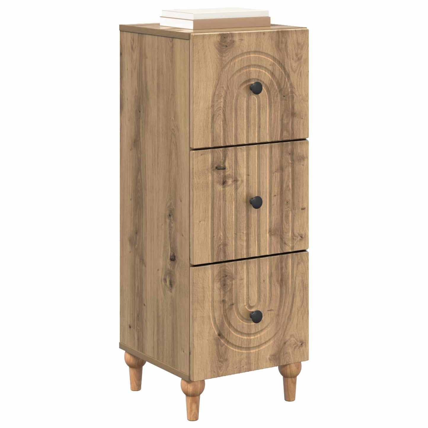 vidaXL Drawer Cabinet 33 x 34.5 x 90 cm Engineered Wood Artisan Oak