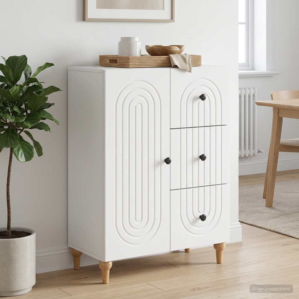 vidaXL Sideboard with Drawer White 66 x 34.5 x 90 cm Engineered Wood
