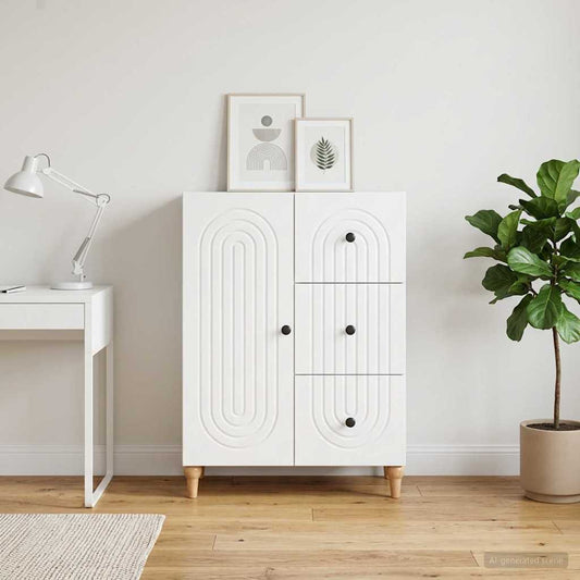 vidaXL Sideboard White 66 x 34.5 x 90 cm Engineered Wood