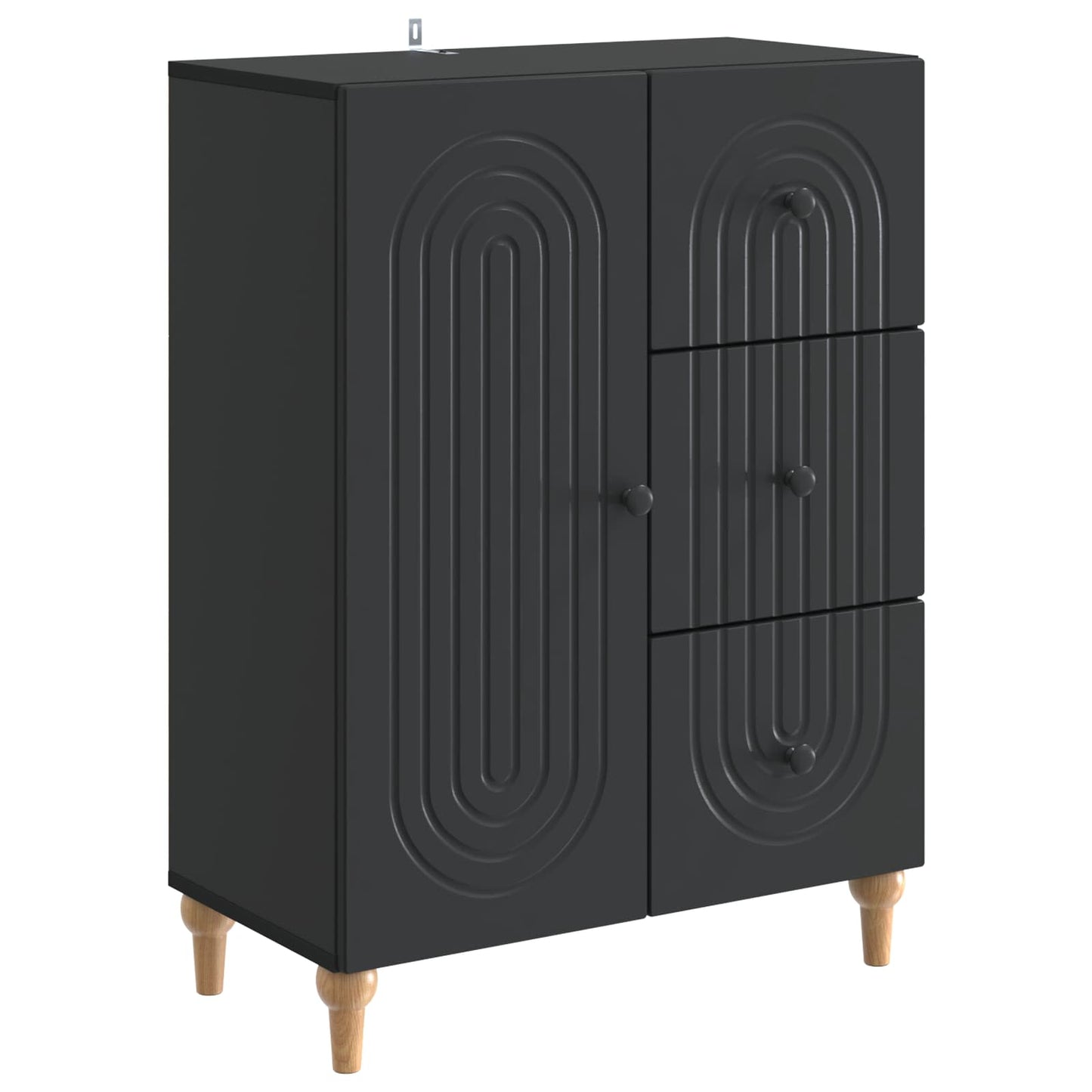 vidaXL Sideboard with Drawer Black 66 x 34.5 x 90 cm Engineered Wood
